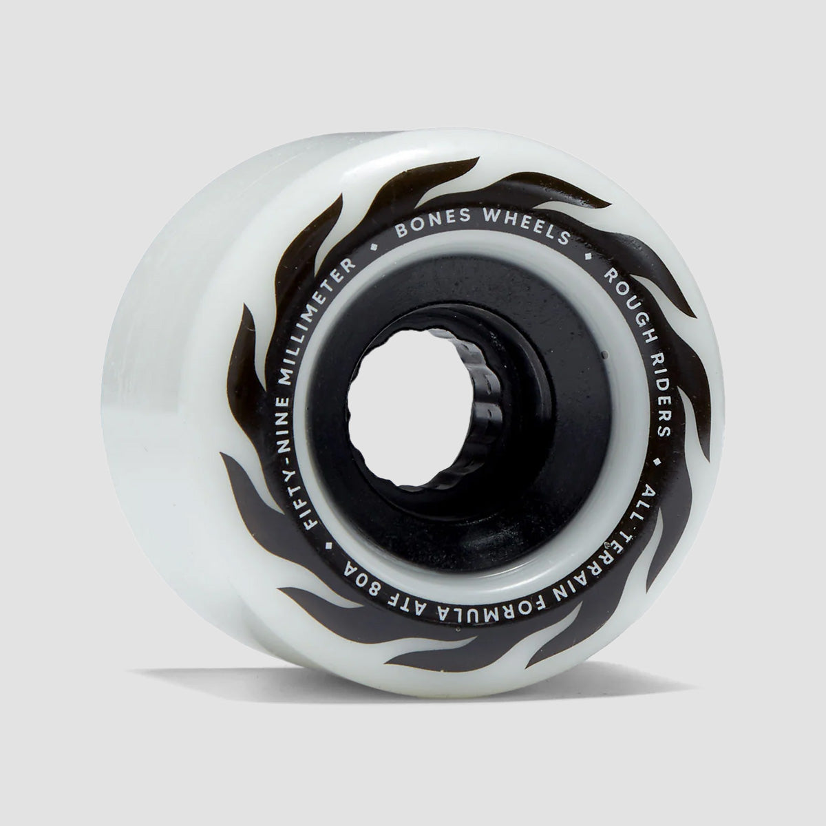 Bones Rough Riders Eternal Flame 80A ATF Skateboard Wheels White 59mm