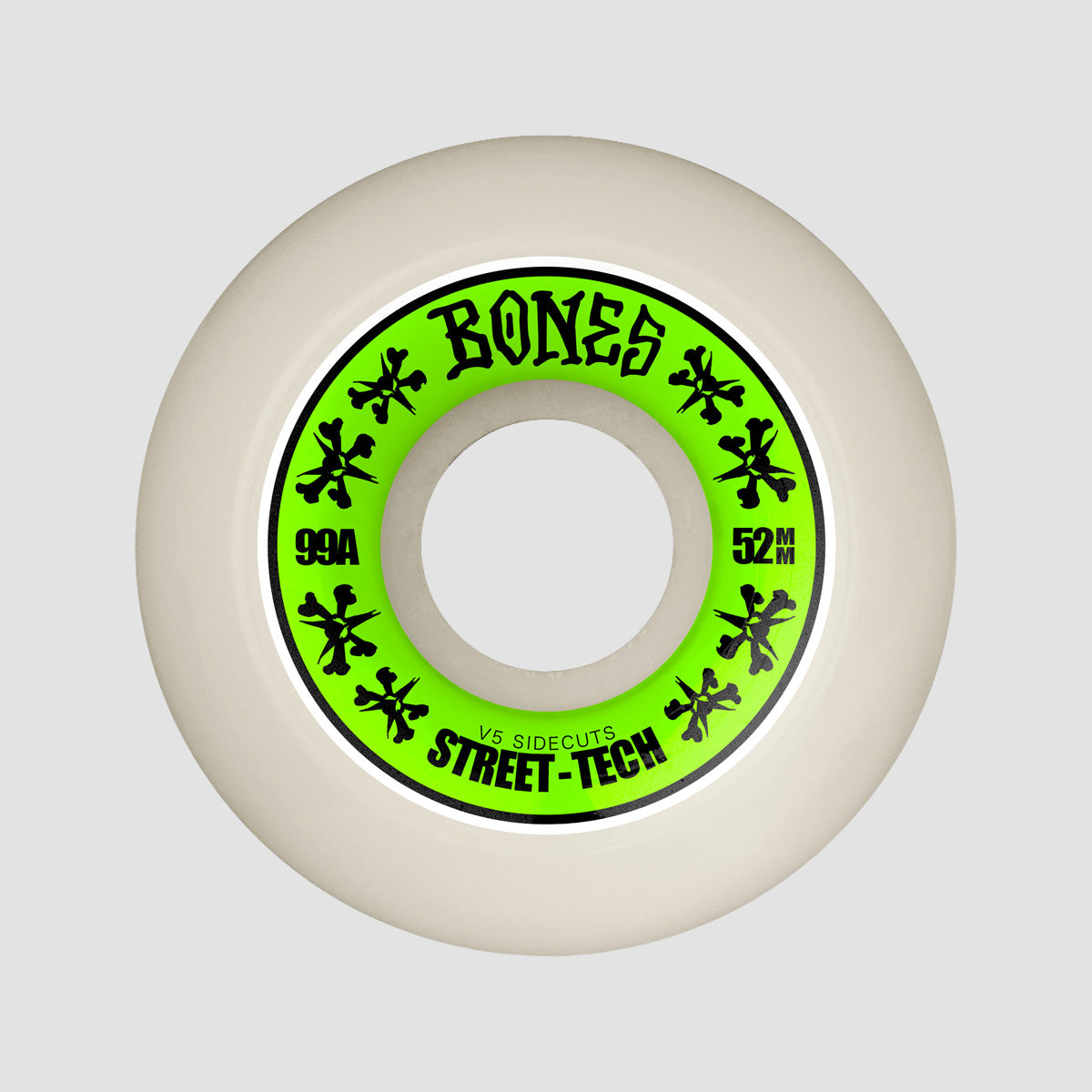 Bones STF V5 Sidecut 99A Skateboard Wheels White 52mm