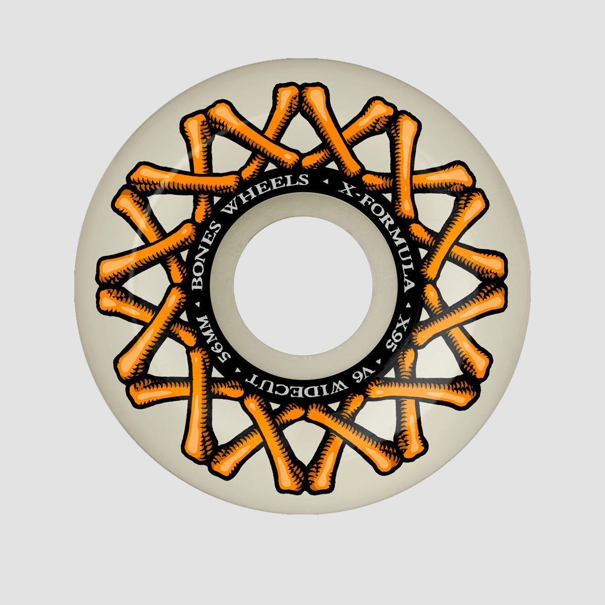 Bones X-Formula XF Widecut V6 95A Skateboard Wheels White 56mm