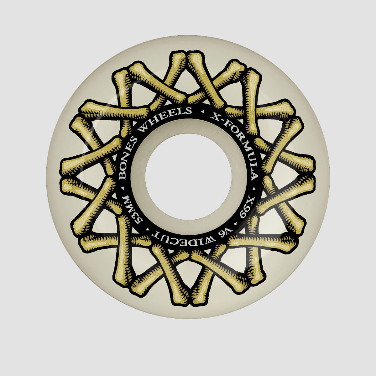 Bones X-Formula XF Widecut V6 99A Skateboard Wheels White 53mm