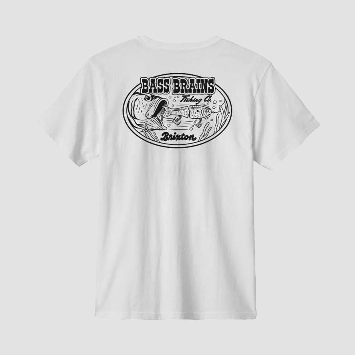 Brixton Bass Brains Swim T-Shirt White/Black