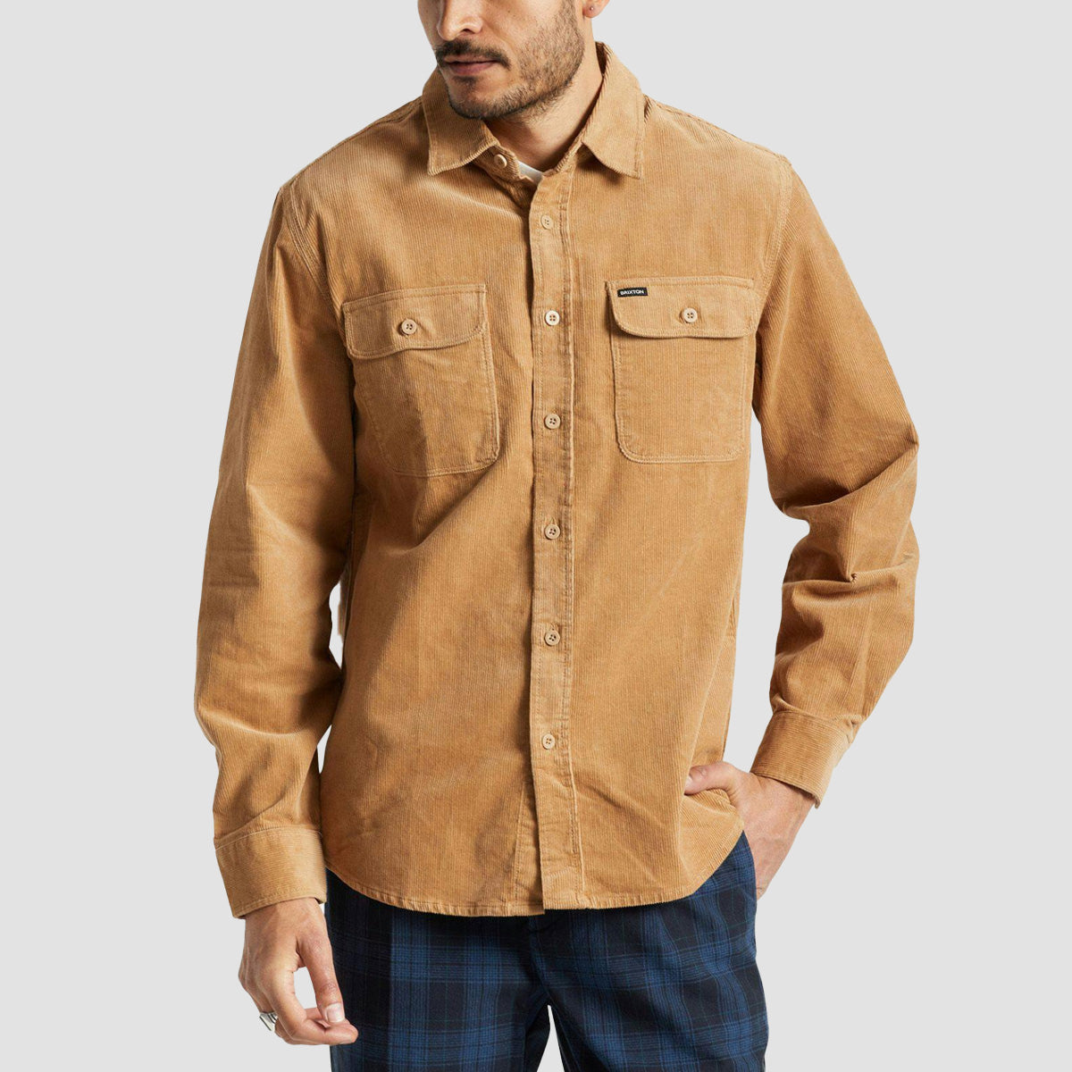 Brixton Bowery Corduroy Longsleeve Flannel Shirt Mojave