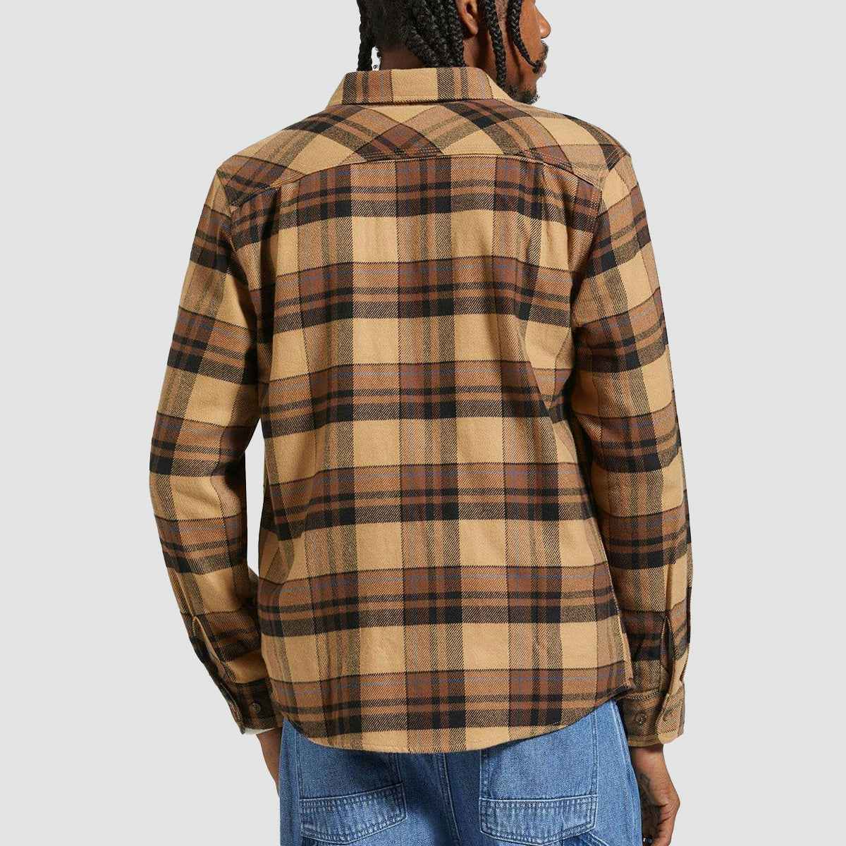 Brixton Bowery Flannel Longsleeve Shirt Tiger's Eye/Pinecone Brown/Washed Black