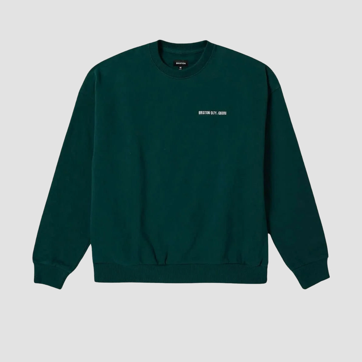Brixton Embroidered Heavy Weight Crew Sweatshirt Deep Emerald
