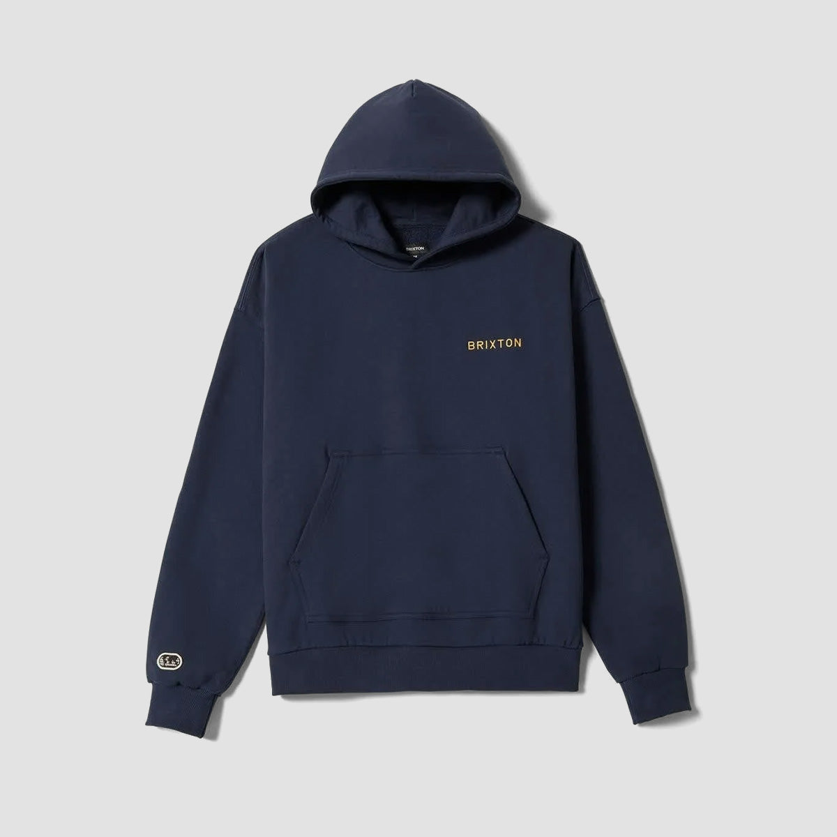 Brixton Embroidered Heavy Weight Pullover Hoodie Mood Indigo