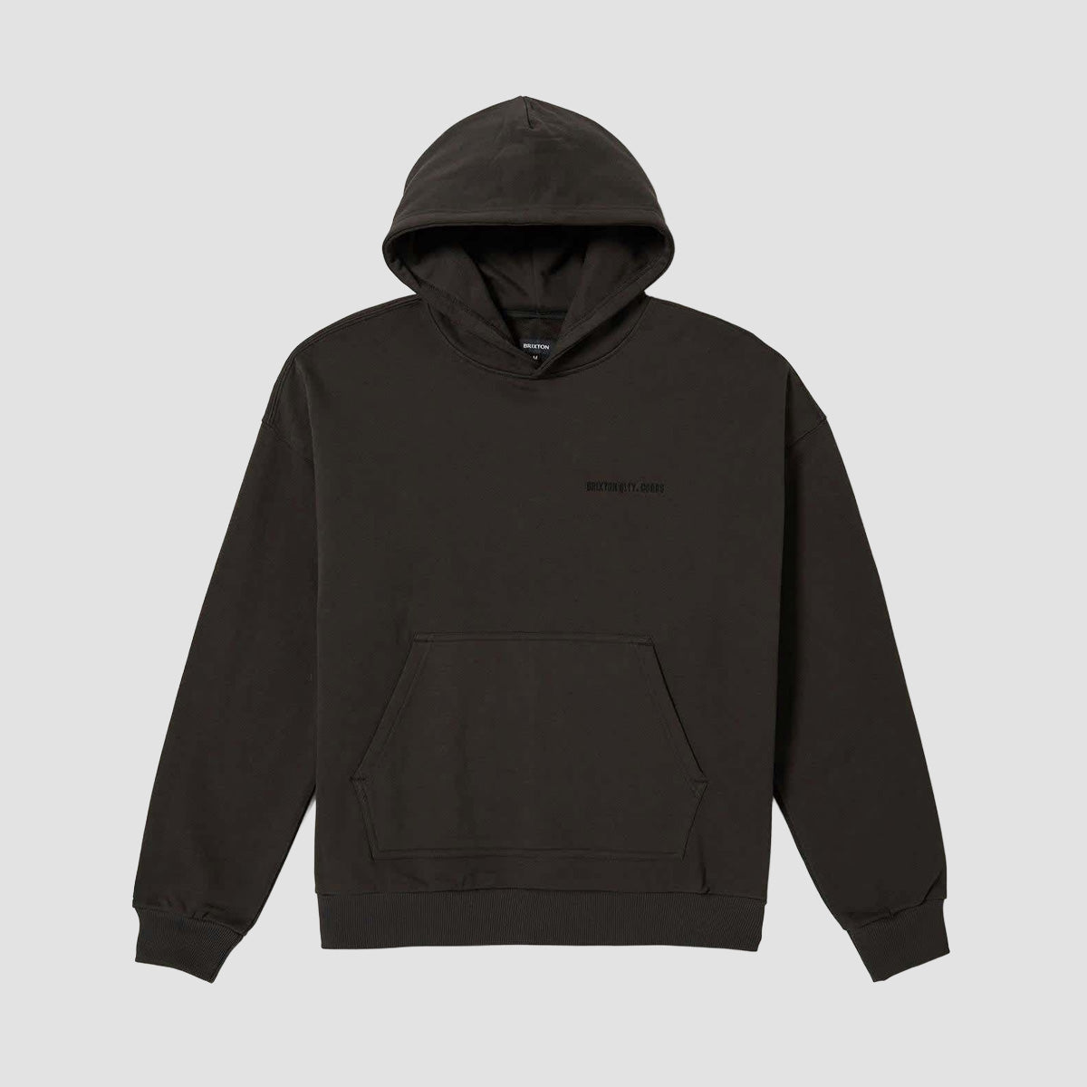 Brixton Embroidered Heavyweight Oversized Pullover Hoodie Black