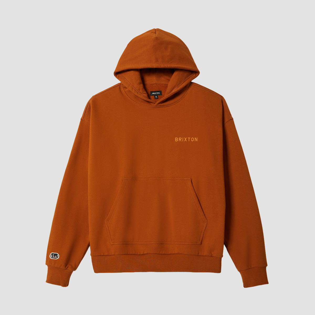 Brixton Embroidered Heavyweight Oversized Pullover Hoodie Rustic Caramel