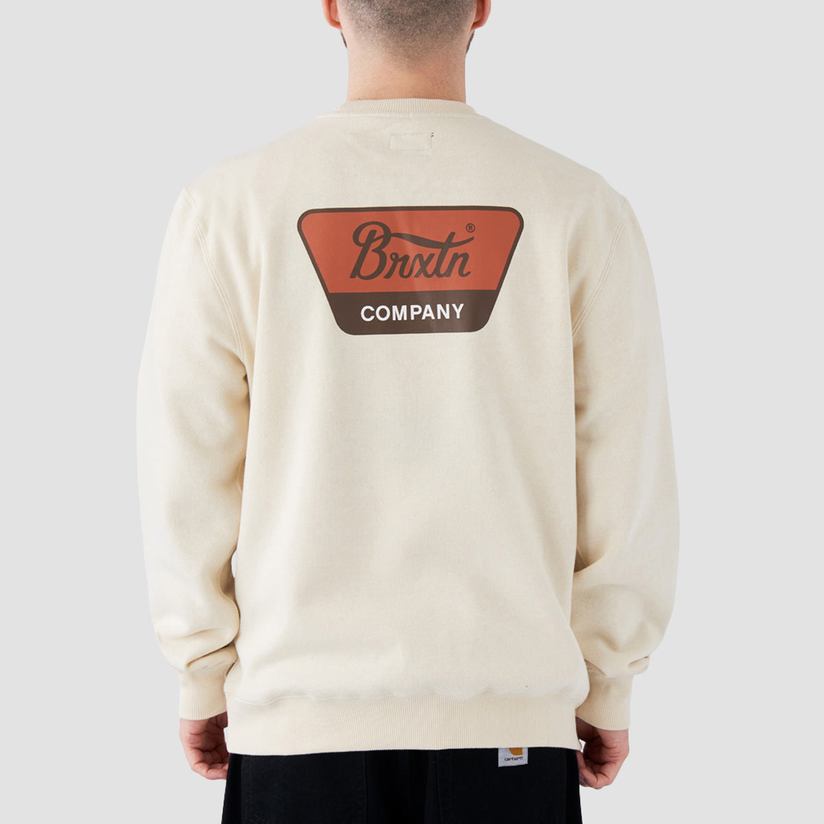 Brixton Linwood Crew Sweat Whitecap/Terracotta/Sepia