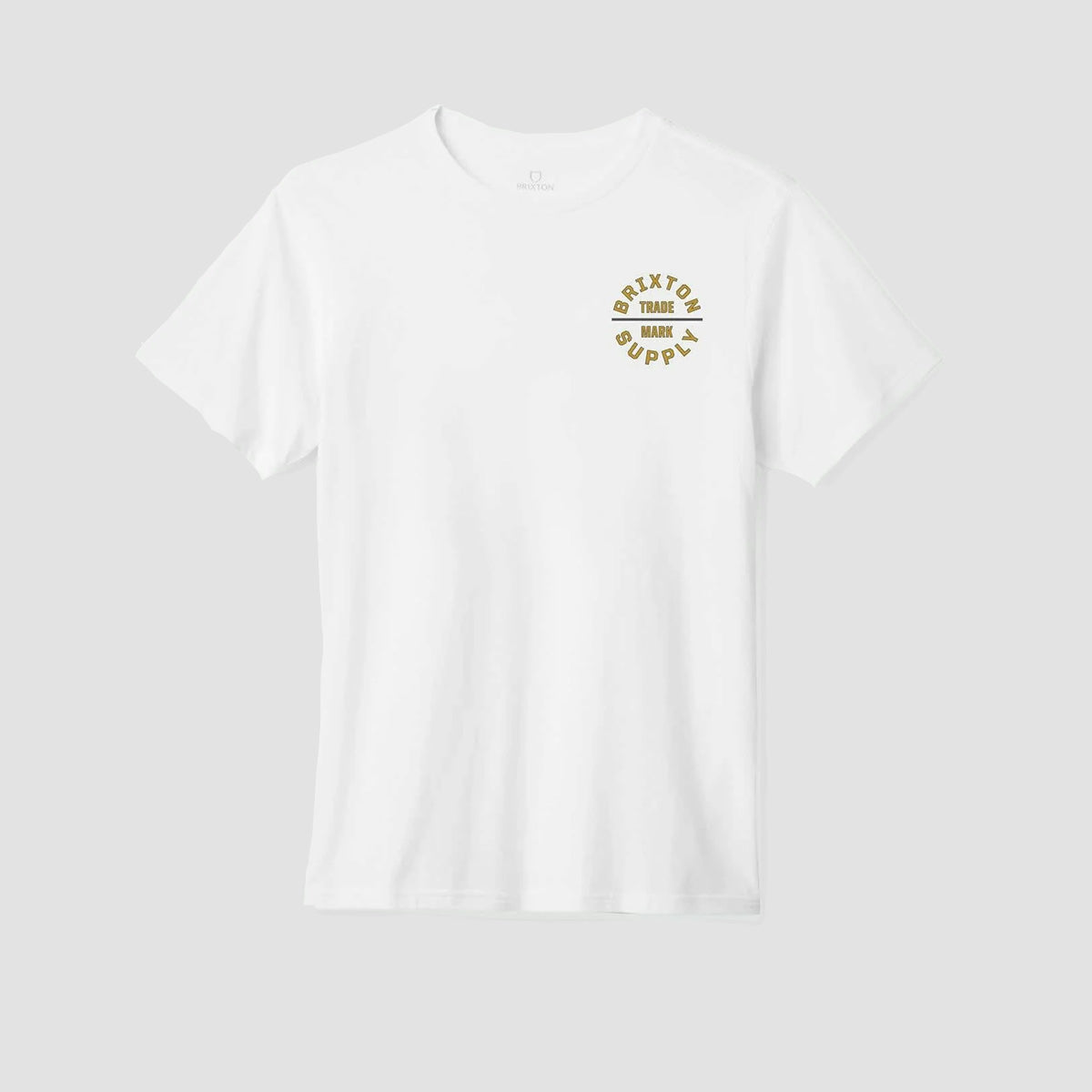 Brixton Oath V T-Shirt White/Mustard/Charcoal