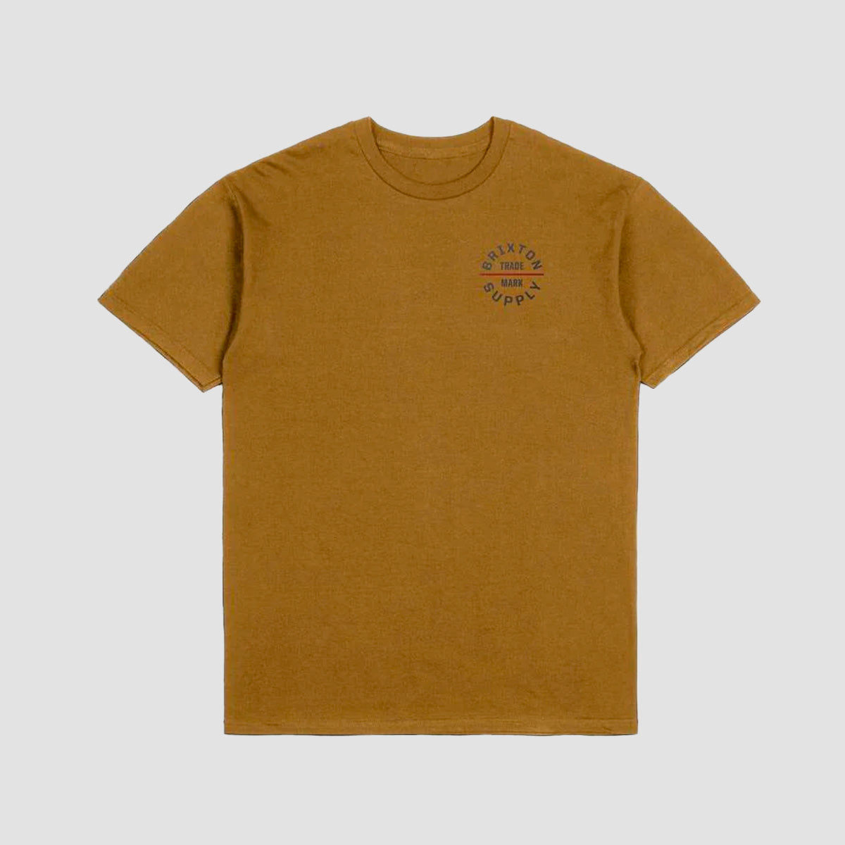 Brixton Oath V T-Shirt Golden Brown/Ombre Blue/Scarlet Red