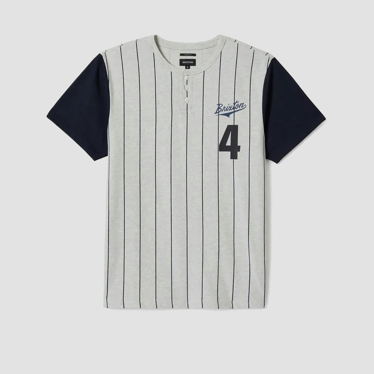 Brixton The League Baseball T-Shirt Heather Grey Ash/Washed Navy