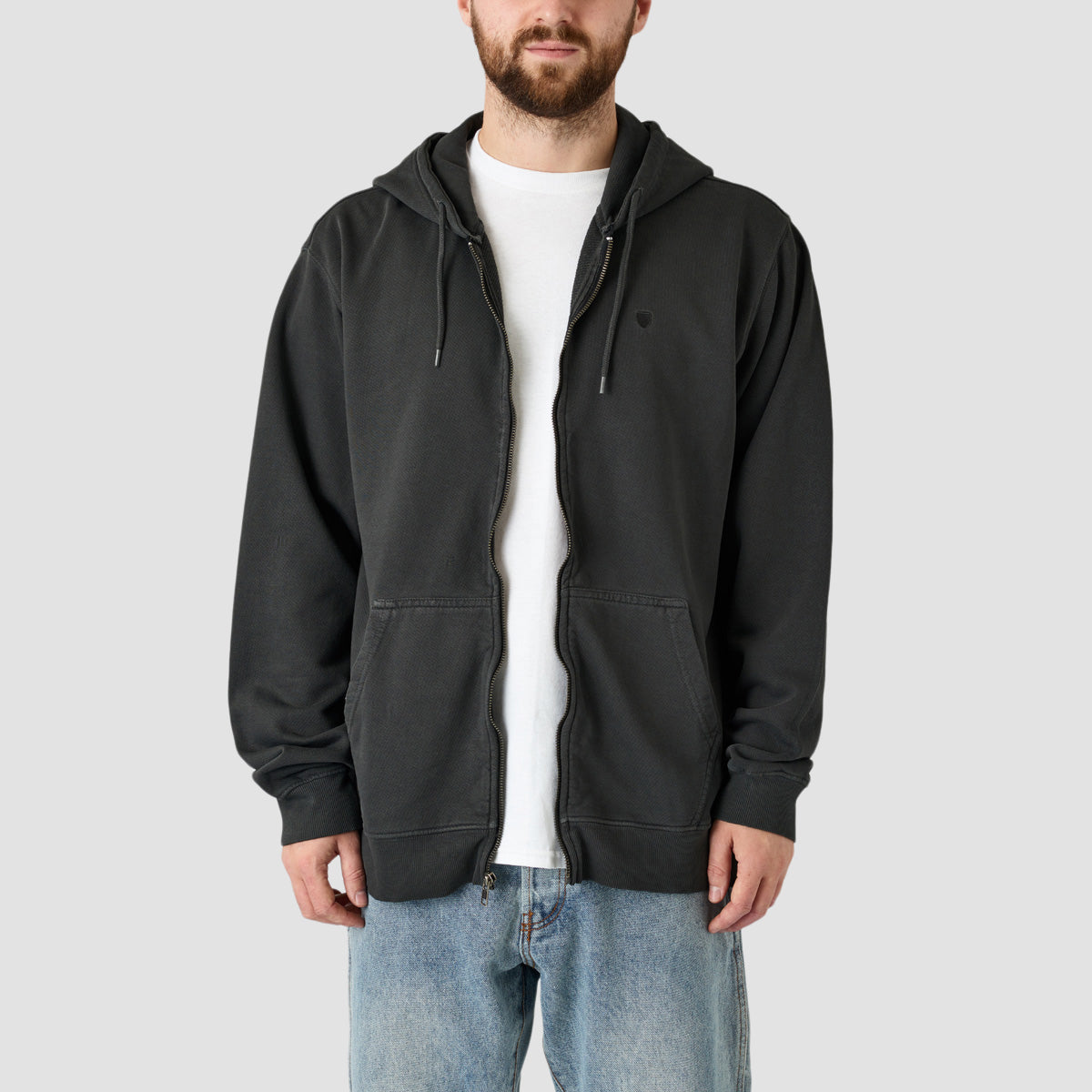 Brixton Vintage Reserve Full Zip Hoodie Black Vintage Wash