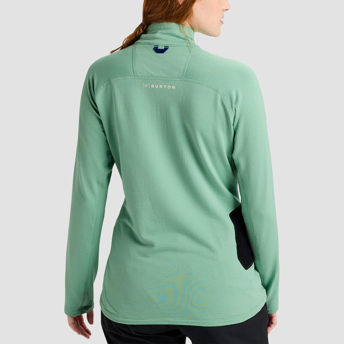 Burton [ak] Helium Grid Fleece Quater-Zip Sweatshirt Soft Sage - Womens