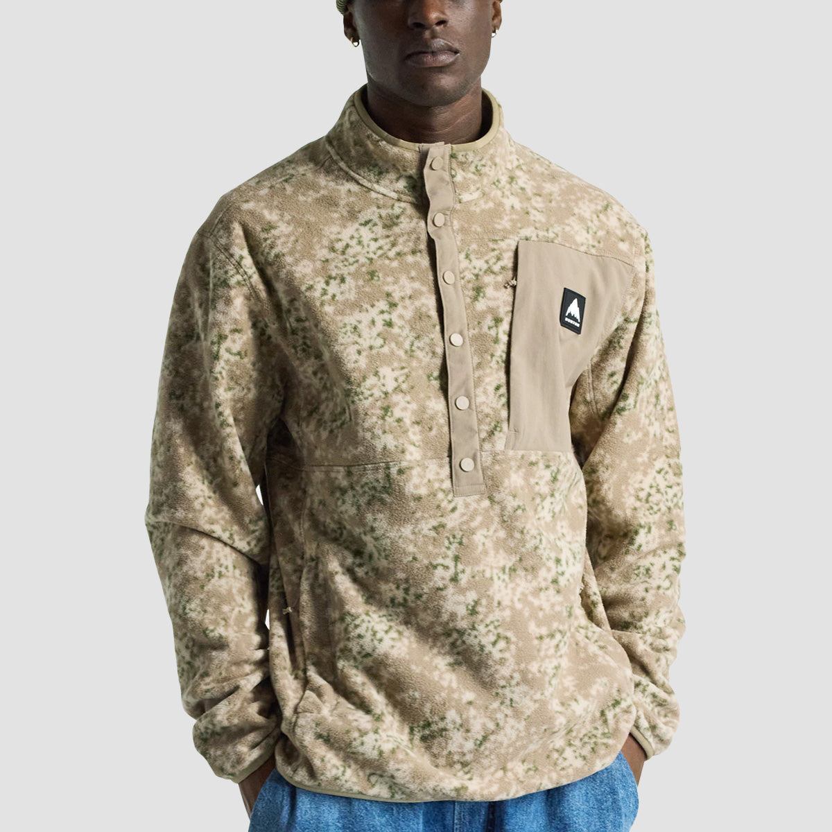 Burton Cinder Pullover Fleece Sweatshirt Snowfall Camo