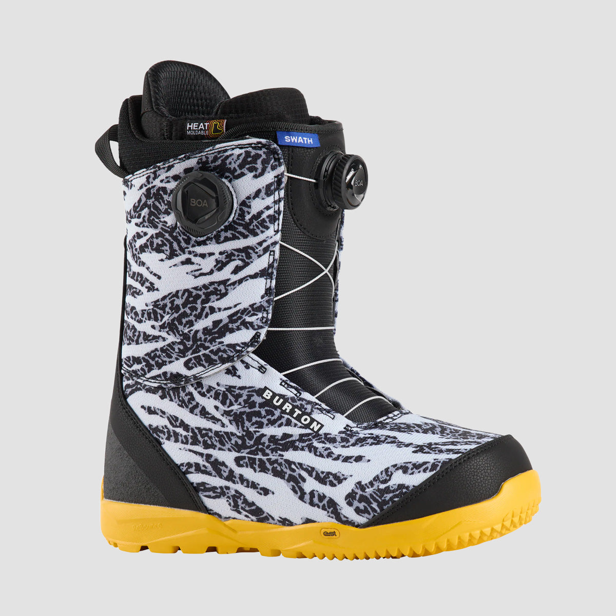 Burton Swath BOA Snowboard Boots Zebra/Goldenrod