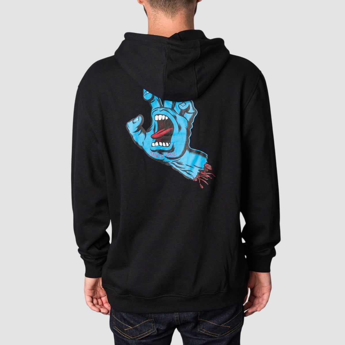 Santa Cruz Screaming Hand Chest Pullover Hoodie Black