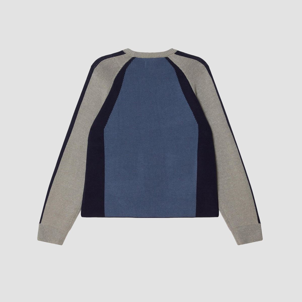 OBEY Raglan Crew Neck Sweater Dull Blue Multi