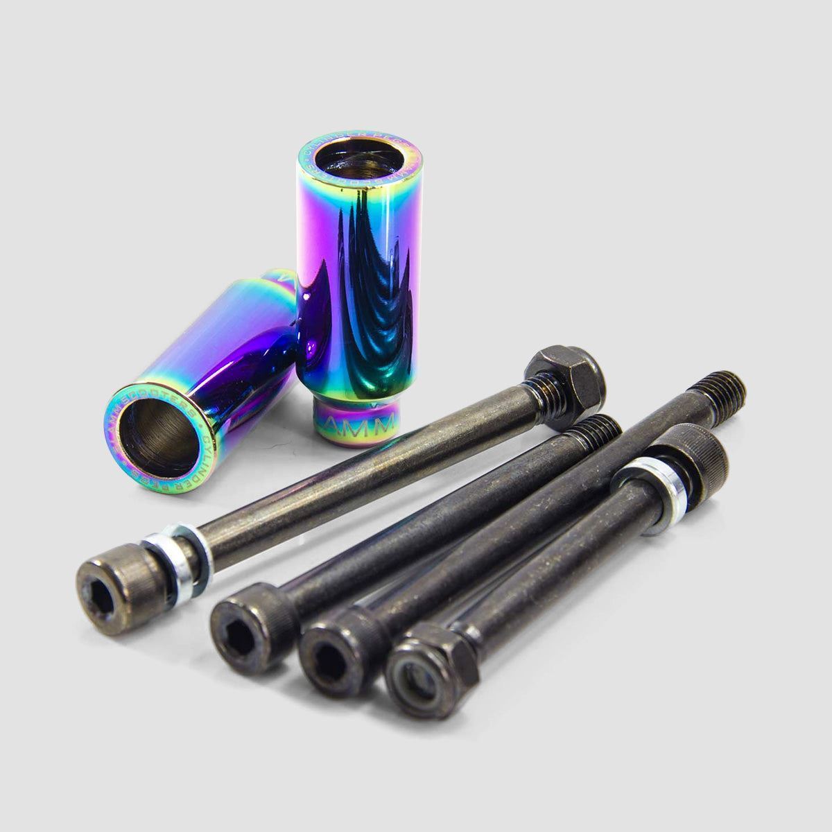 Slamm Neochrome Cylinder Scooter Pegs Neochrome