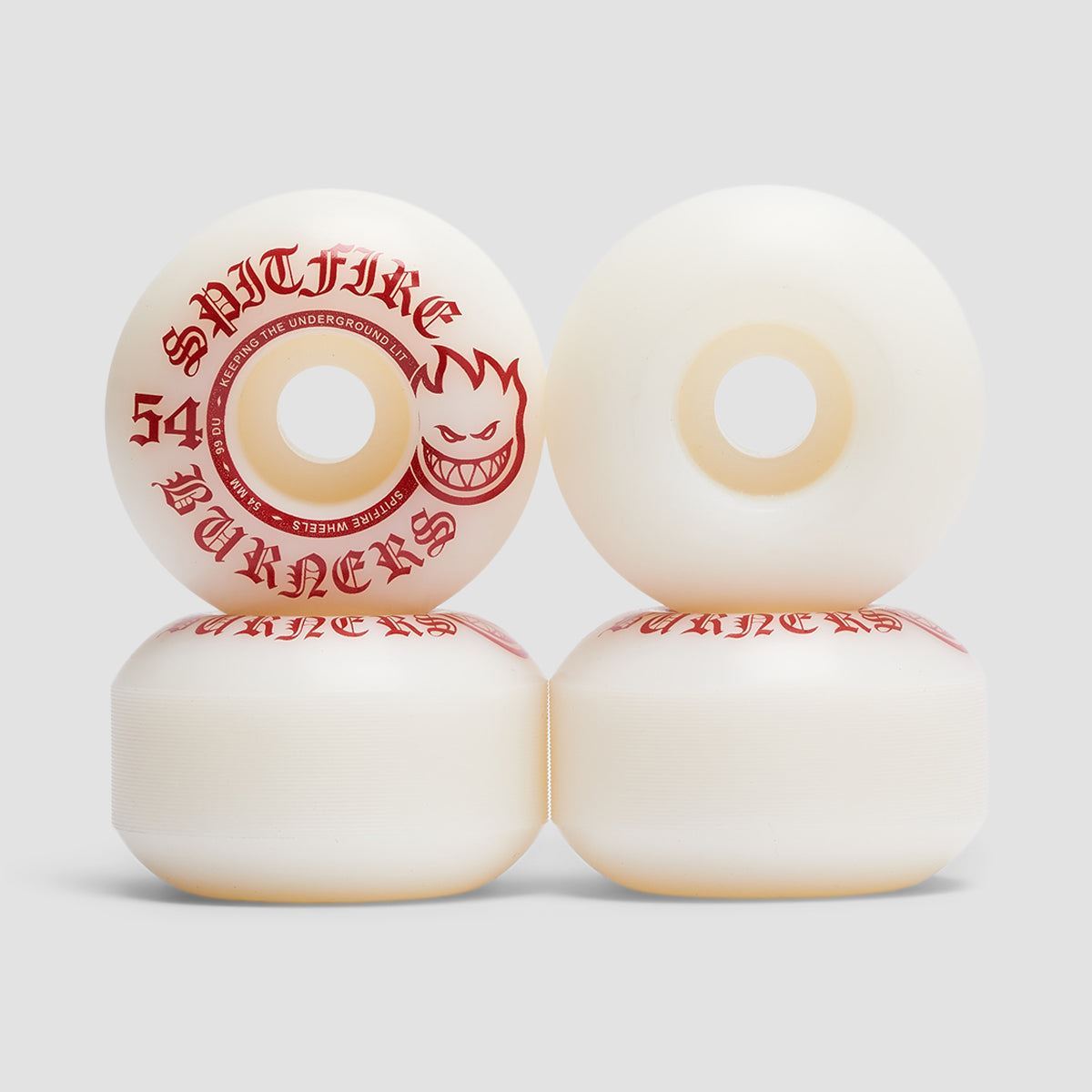 Spitfire Burners 99DU Skateboard Wheels White 54mm