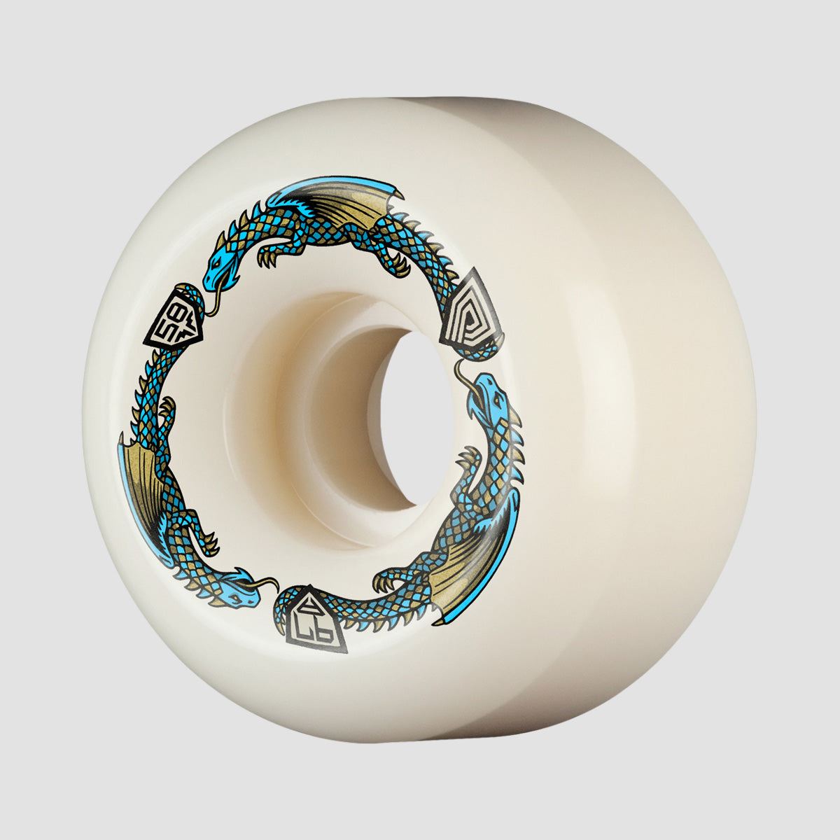 Powell Peralta Dragon Formula 97A Ratbone II Skateboard Wheels Off White/Blue 58x33mm