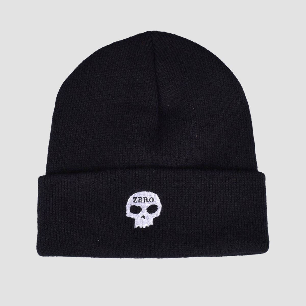Zero Single Skull Embroidered Beanie Black