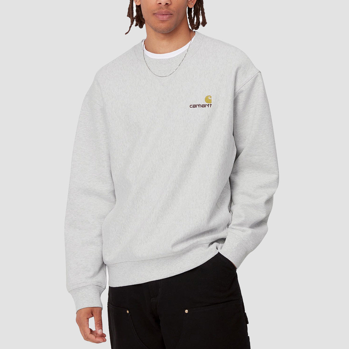 Carhartt WIP American Script Crew Sweat Ash Heather