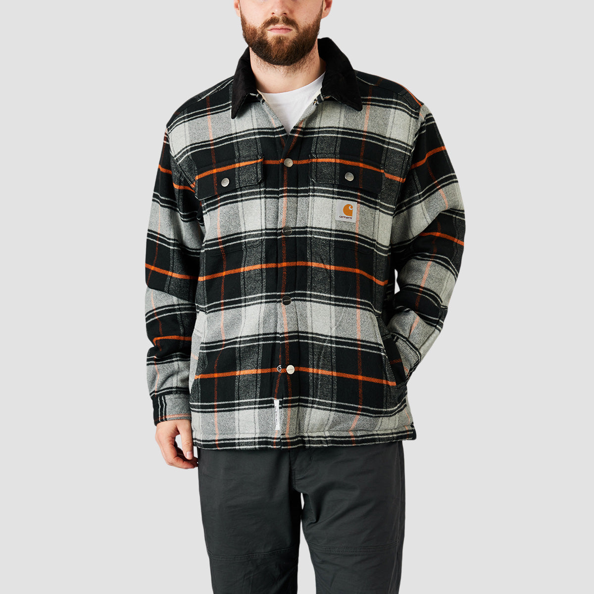 Carhartt WIP Baris Check Shirt Jacket Grey Heather/Black