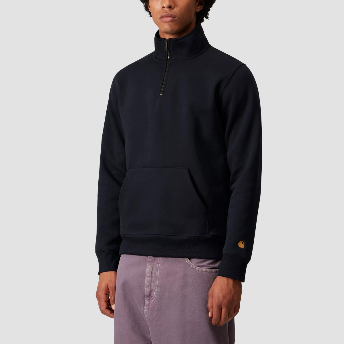 Carhartt WIP Chase Neck Zip Sweatshirt Dark Navy/Gold