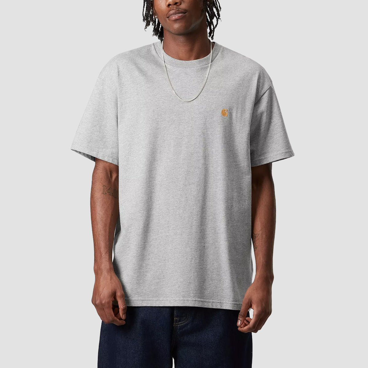 Carhartt WIP Chase T-Shirt Grey Heather/Gold