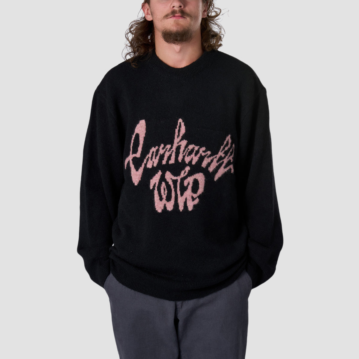 Carhartt WIP Chedda Sweater Black/Glassy Pink