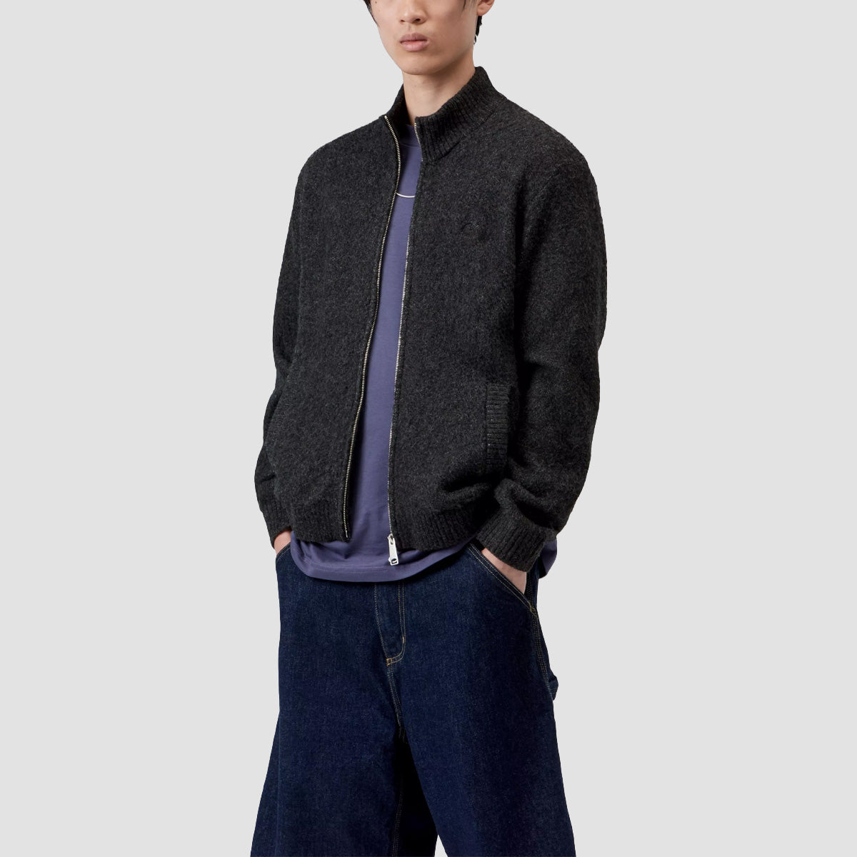 Carhartt WIP Curtis Sweater Jacket Tangled Black