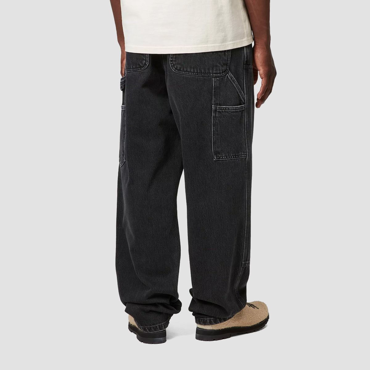 Carhartt WIP Double Knee Relaxed Fit Jeans Black Stone Washed
