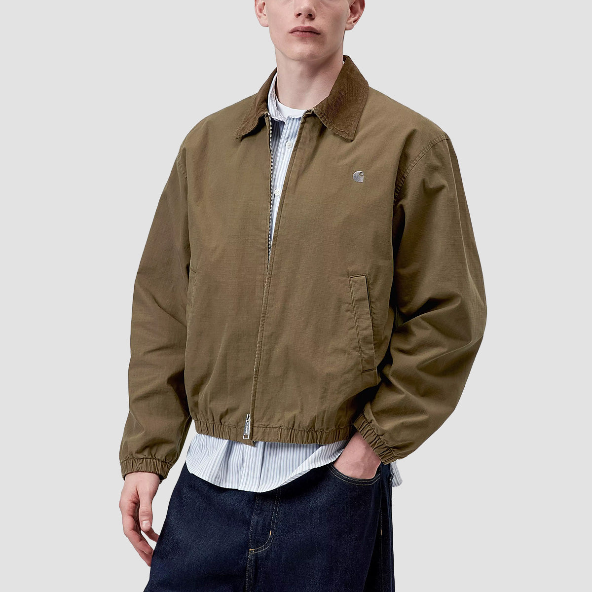Carhartt WIP Madison Ripstop Jacket Dark Beech/Black Garment Dyed