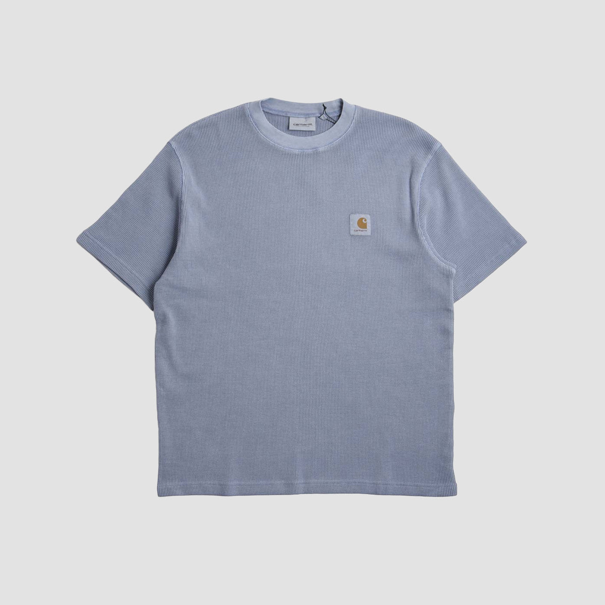 Carhartt WIP Nelson Waffle T-Shirt Gentle Blue Garment Dyed