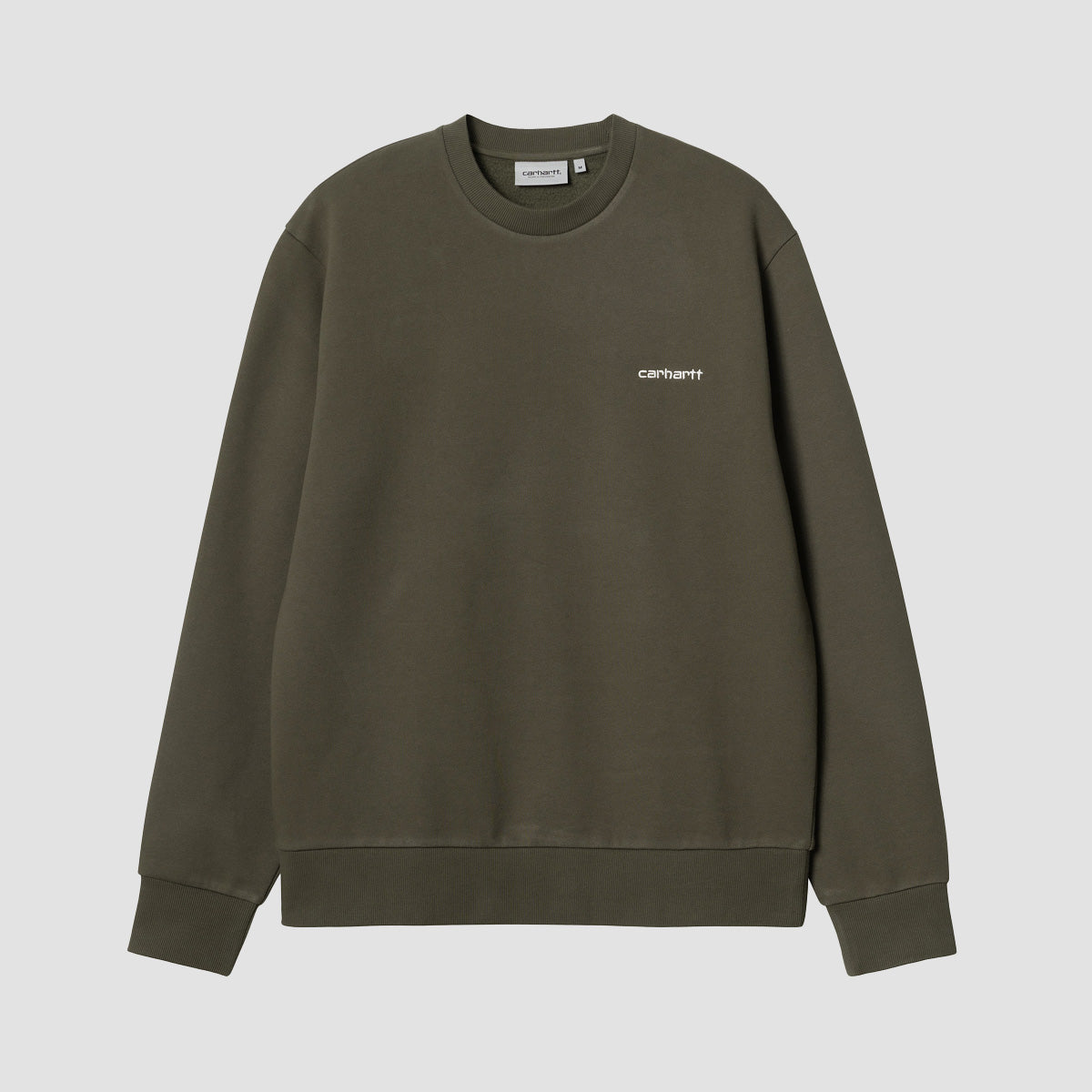 Carhartt WIP Script Embroidery Crew Sweatshirt Cypress/White