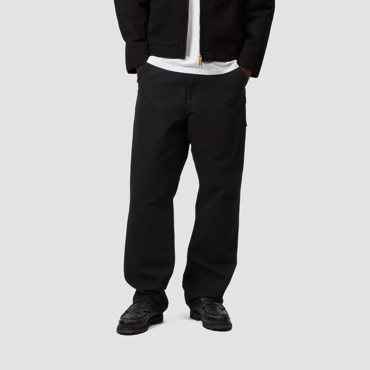 Carhartt WIP Single Knee Canvas Pants Black Rinsed