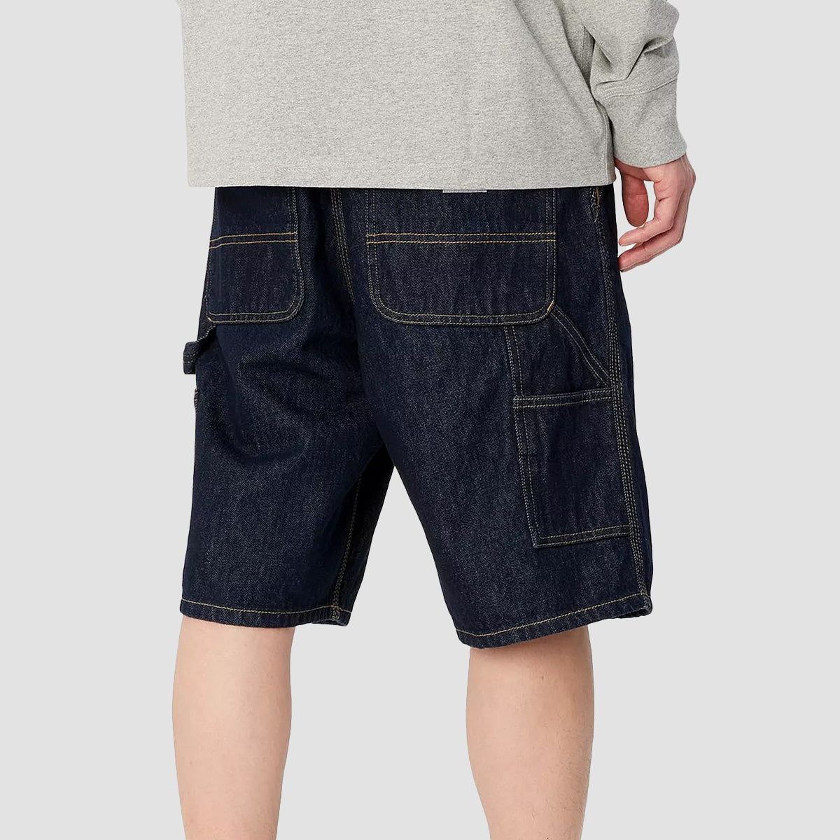 Carhartt WIP Single Knee Denim Shorts Blue Rinsed