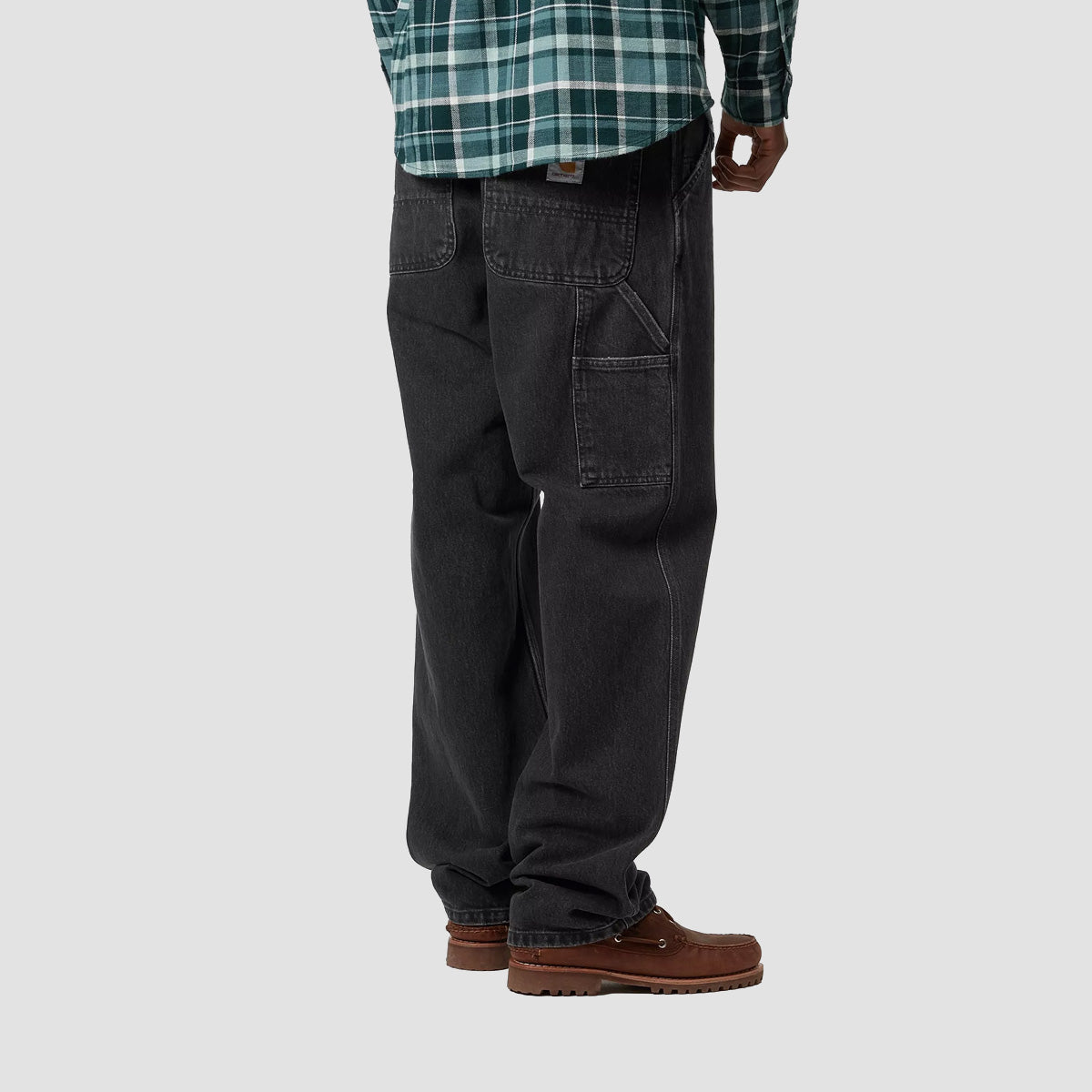 Carhartt WIP Single Knee Relaxed Fit Jeans Black Stone Washed