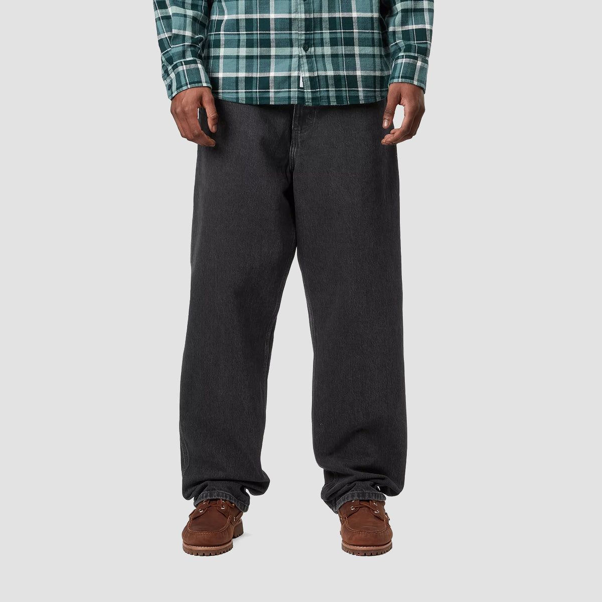 Carhartt WIP Single Knee Relaxed Fit Jeans Black Stone Washed