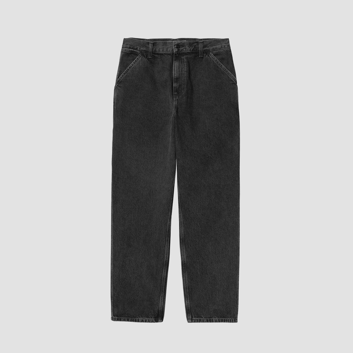 Carhartt WIP Single Knee Relaxed Fit Jeans Black Stone Washed