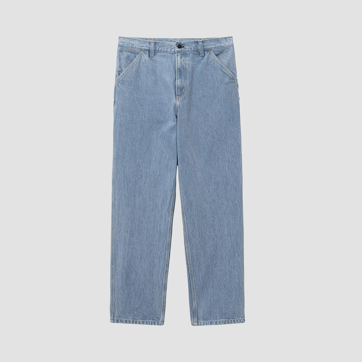 Carhartt WIP Single Knee Relaxed Straight Fit Jeans Blue Stone Bleached