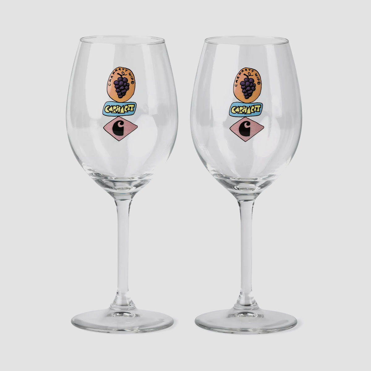 Carhartt WIP Stacked Grapes Wine Glass Set Clear