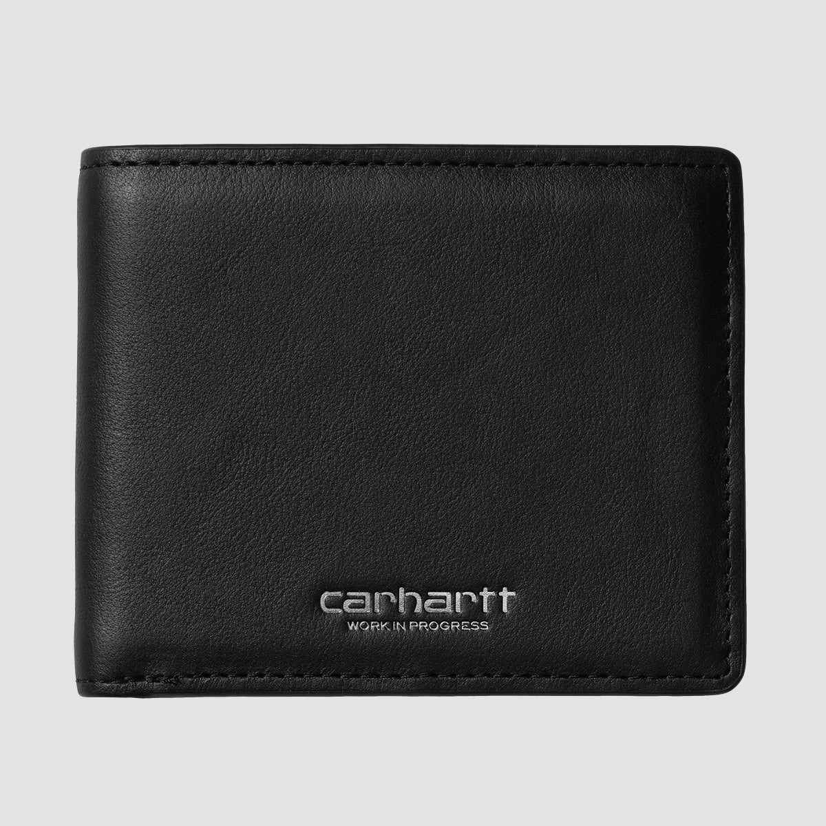 Carhartt WIP Vegas Billfold Leather Wallet Black/Silver