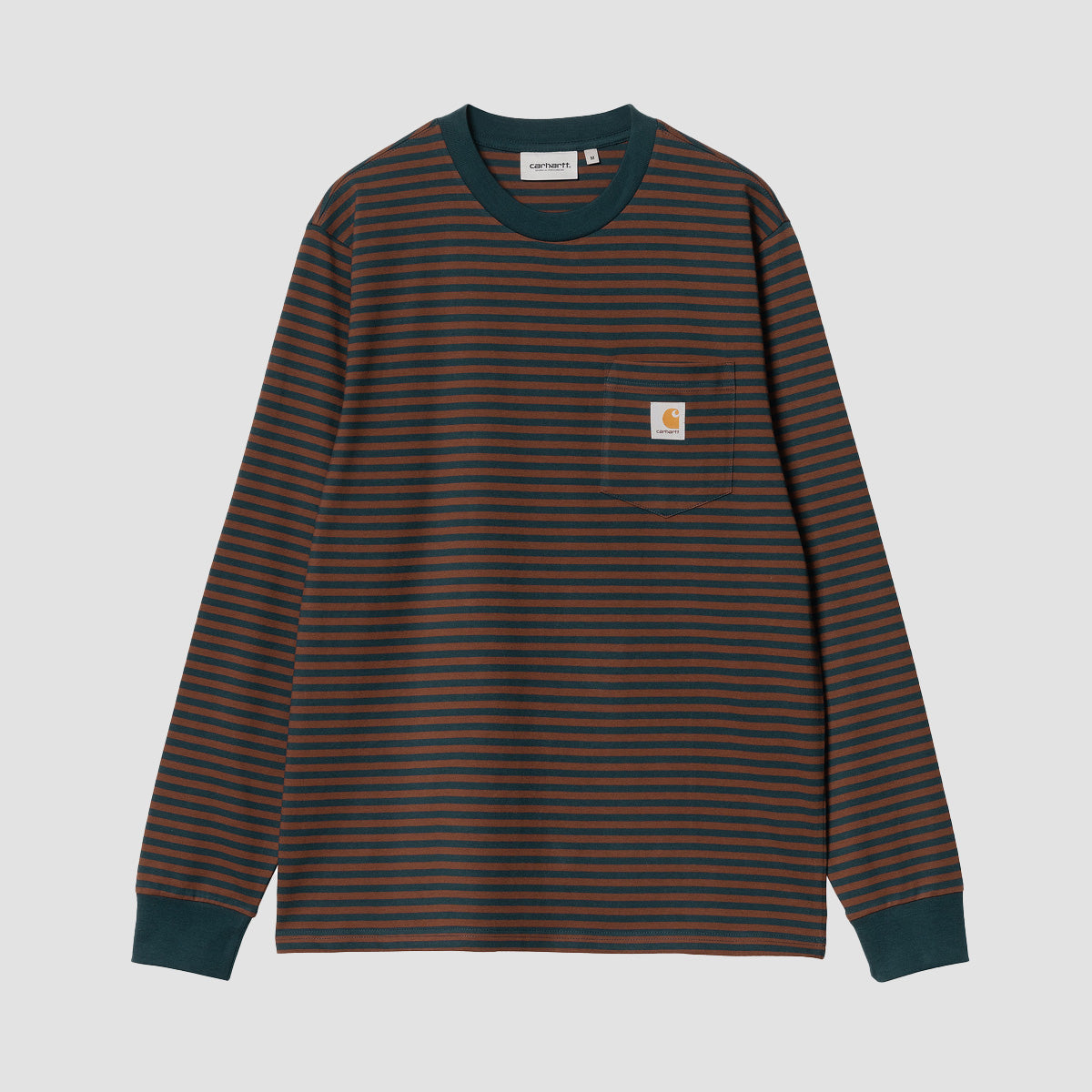 Carhartt WIP Verner Stripe Pocket Longsleeve T-Shirt Duck Blue/Offroad