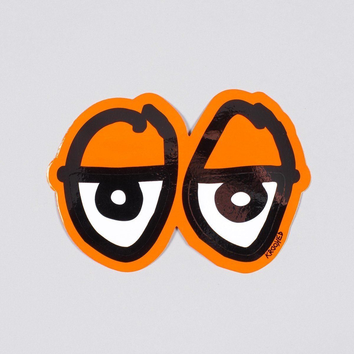 Krooked Eyes Diecut Sticker Orange 140x100mm