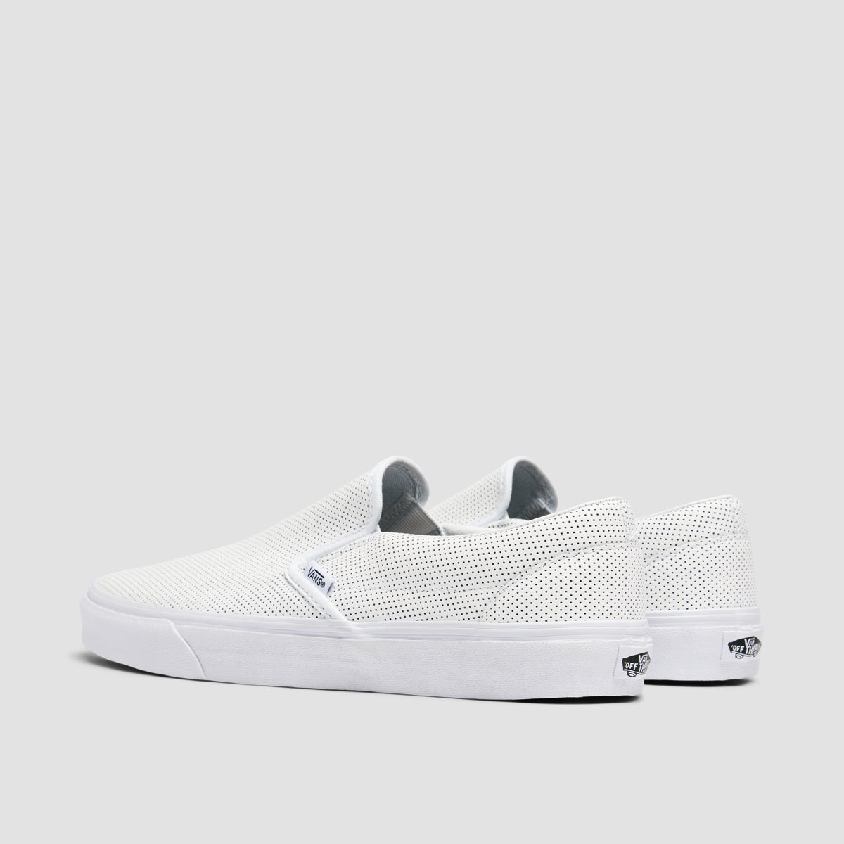 Vans Classic Slip On Shoes Perf Leather White