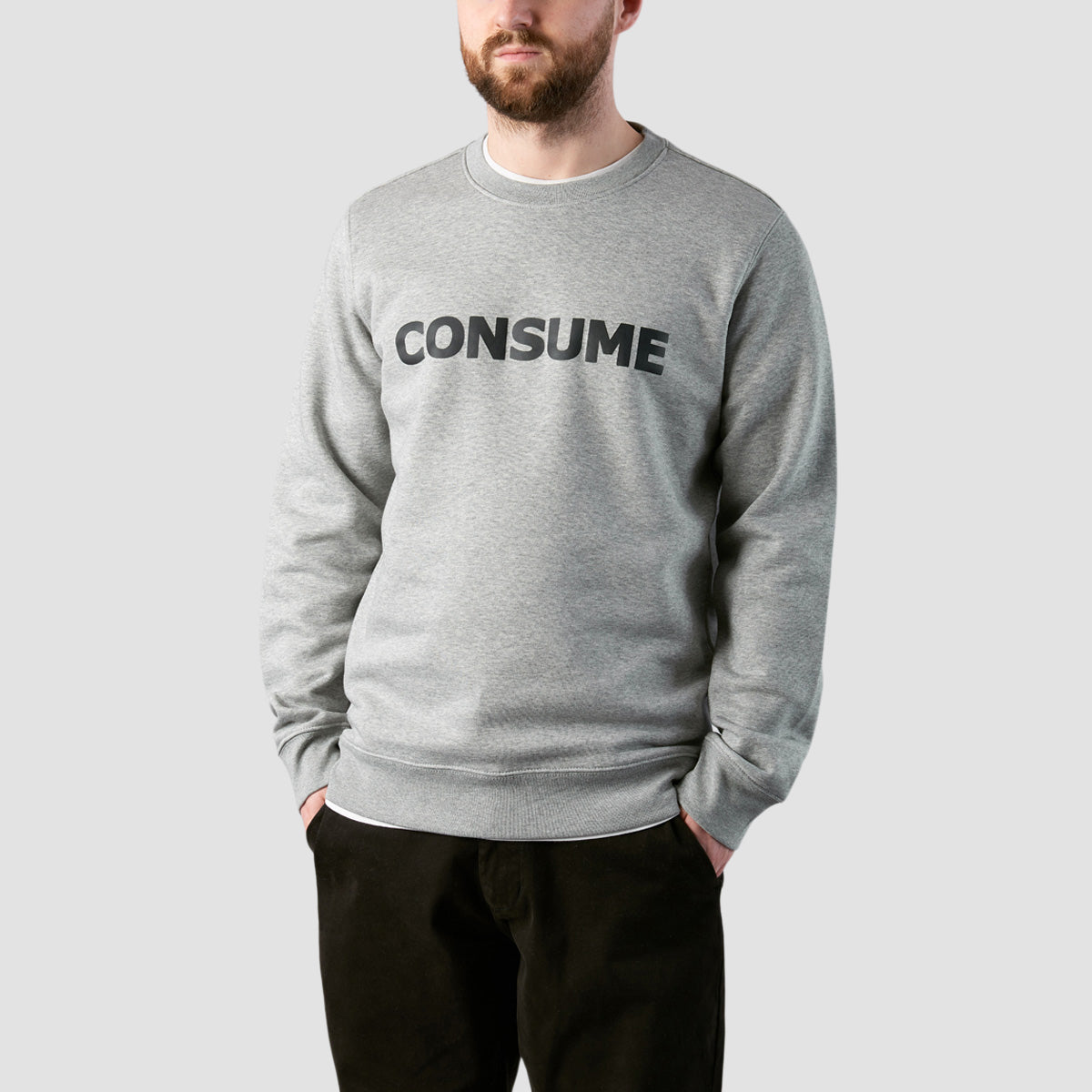 Consume Logo Crew Sweatshirt Athletic Heather/Black