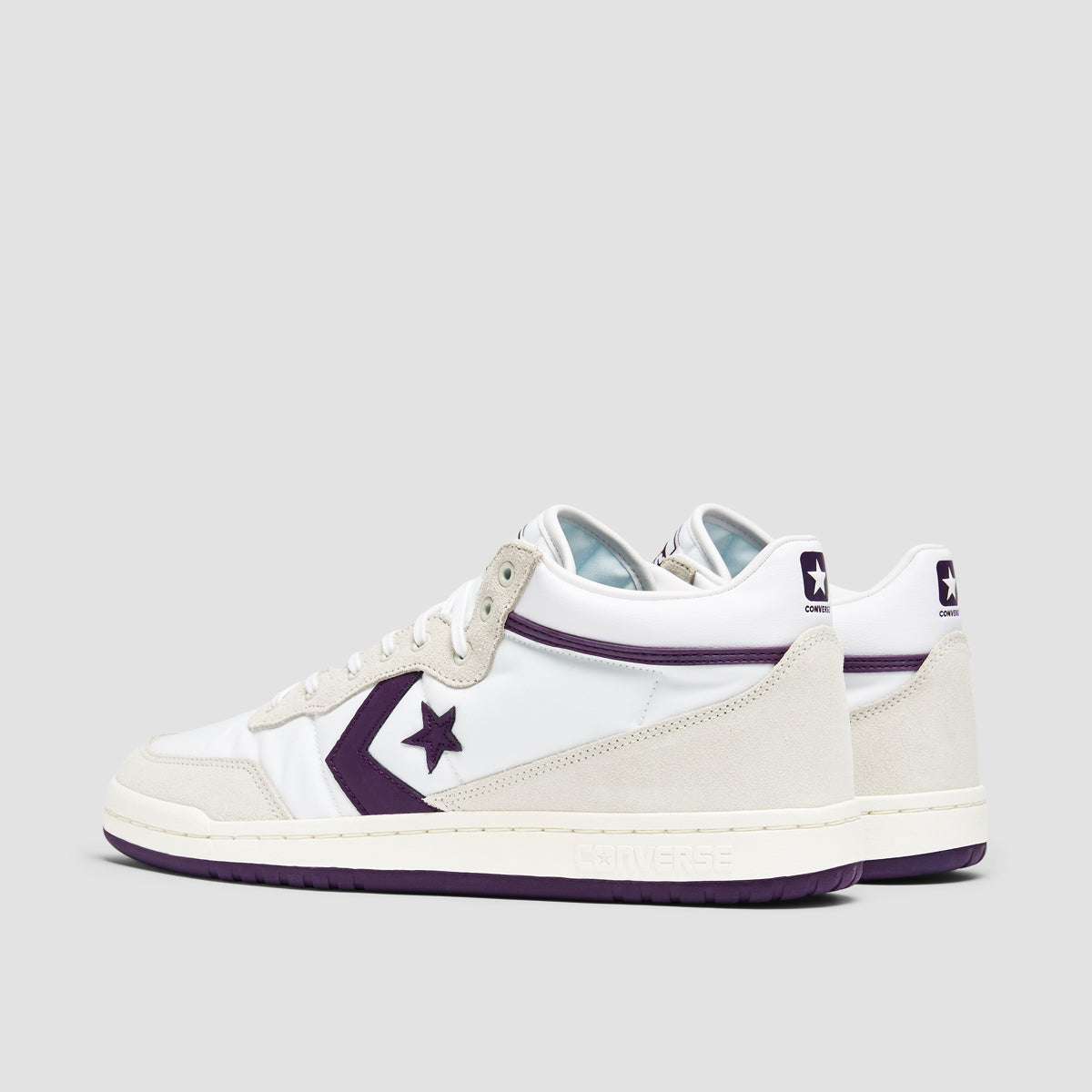 Converse Fastbreak Pro Mid Top Shoes - White/Vaporous Grey/Night Purple