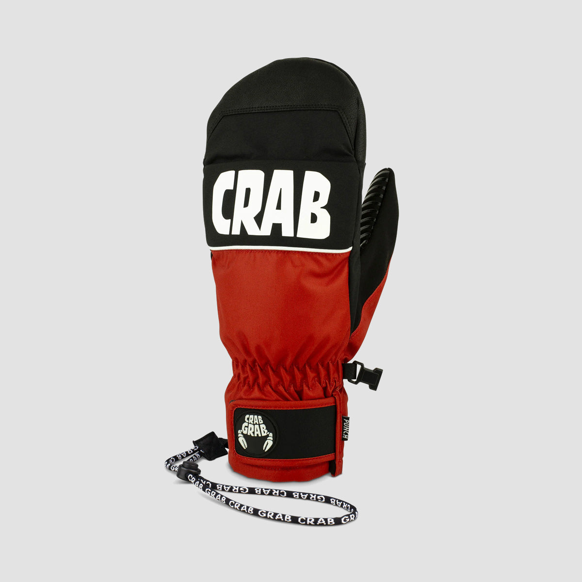 Crab Grab Punch Snow Mittens Original Red