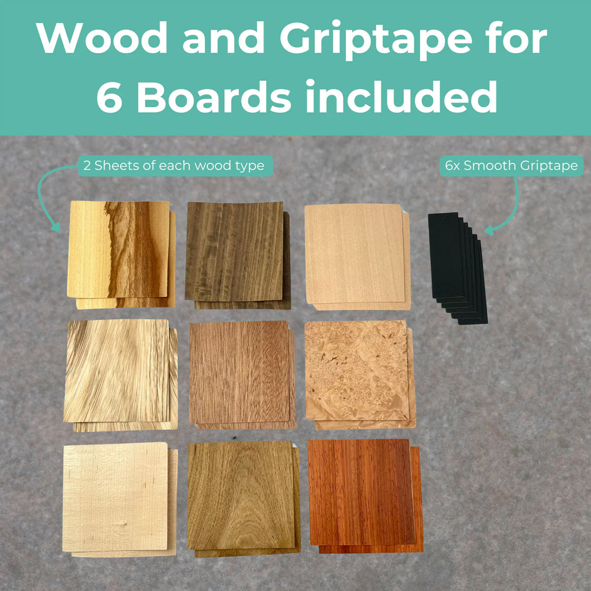 CRESKATE Special Fingerboard Veneer - 6 Boards